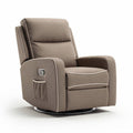 Elektrische relaxfauteuil met draaibare basis en stof in beige 80 x 80 x 100cm