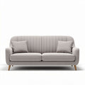 Tweepersoonsbank van geweven stof met kussens lichtgrijs 180 x 80 x 85cm