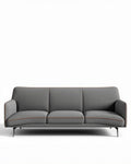 Grijze stoffen bank met metalen poten afmetingen 200 x 85 x 80cm
